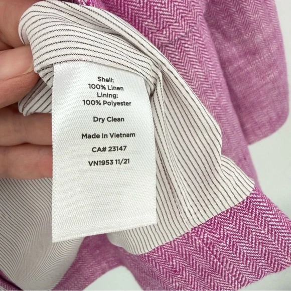 Talbots Plus Linen Herringbone Blazer Size 16W - Picture 7 of 11